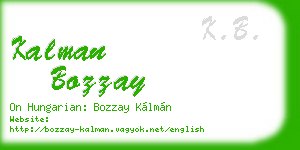 kalman bozzay business card