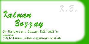 kalman bozzay business card